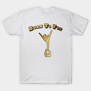 Born to Fly Cheer Design in Gold T-Shirt